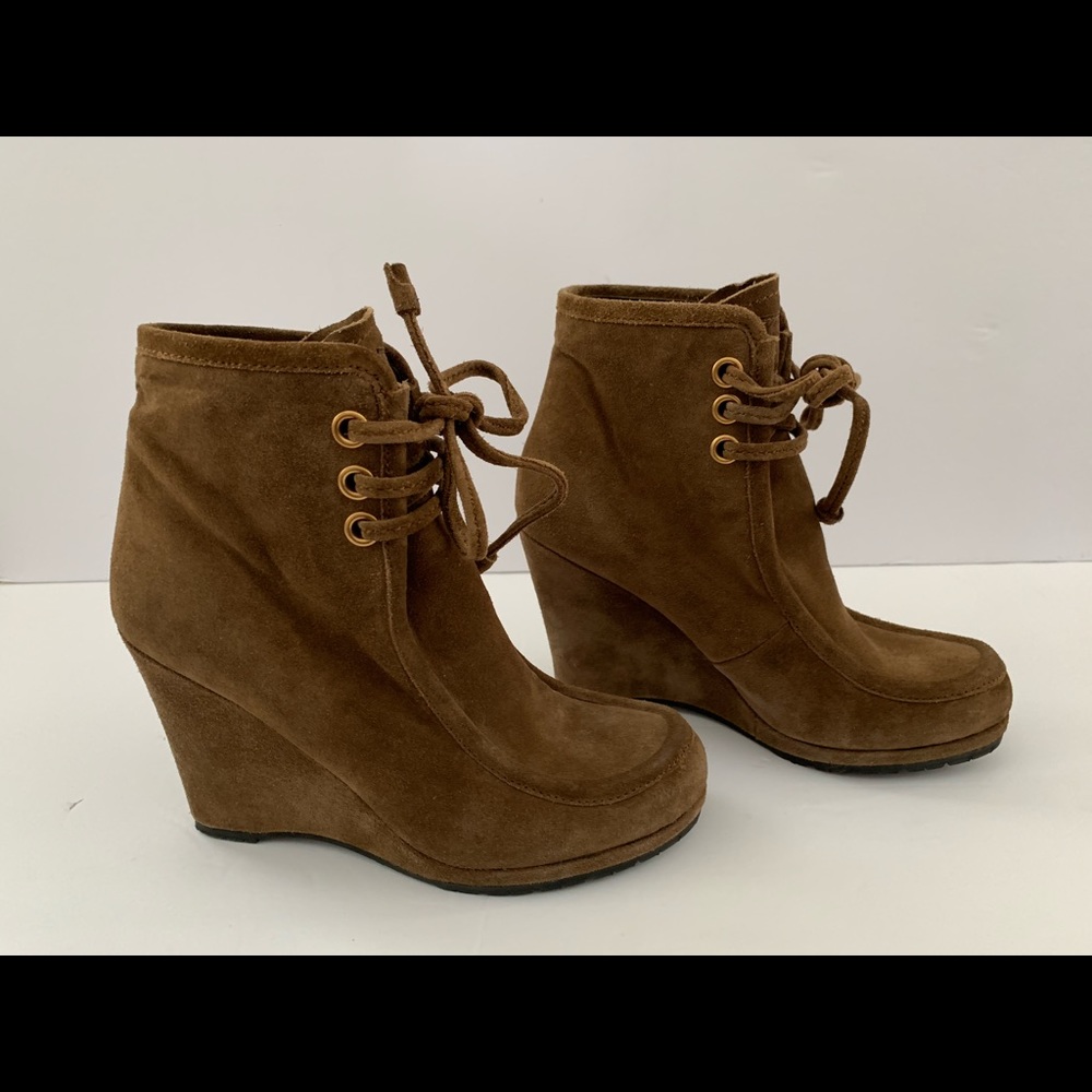 Prada Suede Wedge boots